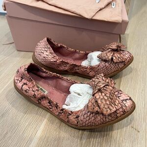 Miu Miu Snakeskin Flats - Cipria Pink - Sz 37